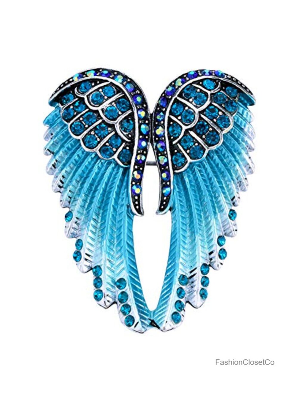 Guardian Angel Wing Brooch & Pendant 2-in-1 Antique Silver Plated Scarf Holder